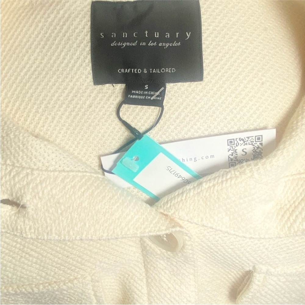 Sanctuary Frankie Cotton Polyester Blend Knit Cream Shacket Shirt Jacket Size S - Picture 7 of 14